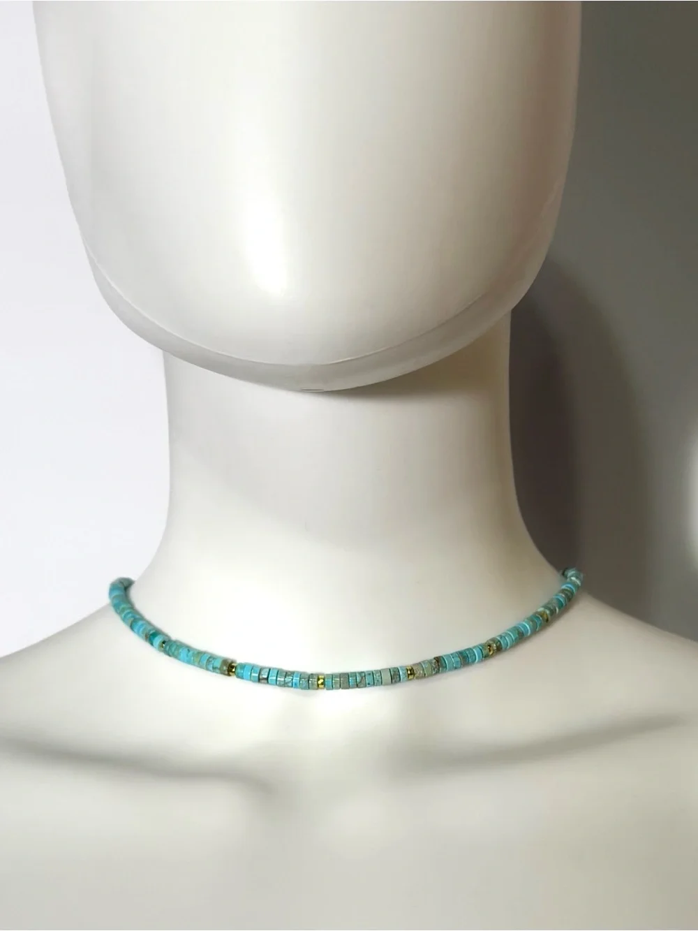 Chan Luu Turquoise Beaded Bracelet & Choker with Gold Accents Bundle